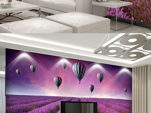 北歐薰衣草田園 詩意棲居，電視背景墻壁畫的藝術(shù)靈感